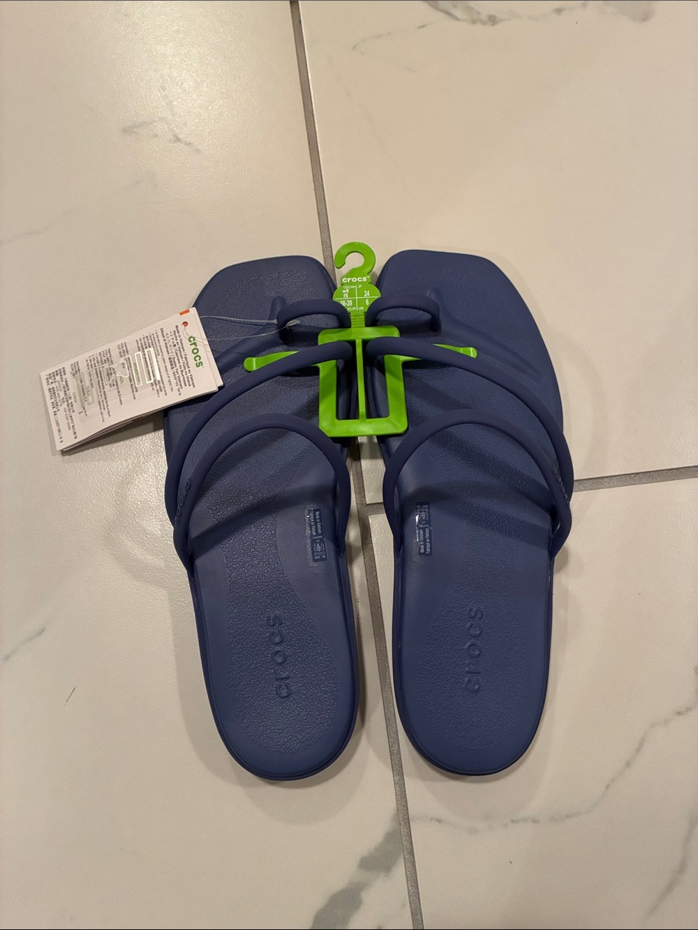 NEW Crocs Miami Toe Loop Sandal Sapphire Blue Women’s Sz 8